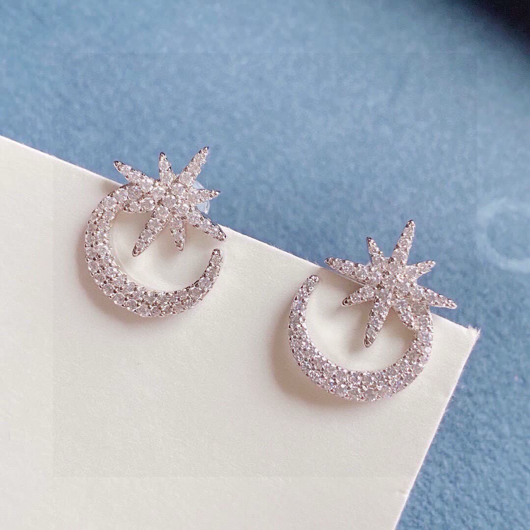 APM Monaco Star and Crescent Hoop Earrings